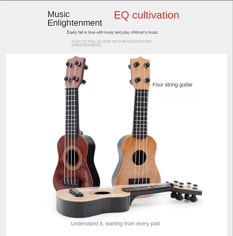 Mini Guitar 4 Strings Classical Ukulele Guitar Toy Musical Instruments for Kids Children Beginners Early Education Small Guitar