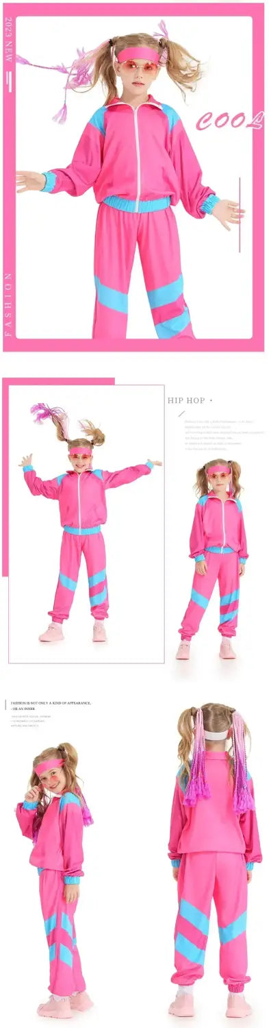 Hippie Fantasia 80s 90s Costume for Kids Children Disco Party Cosplay Disguise Boys Girls Carnival Vintage Rock Clothes Hip-Hop
