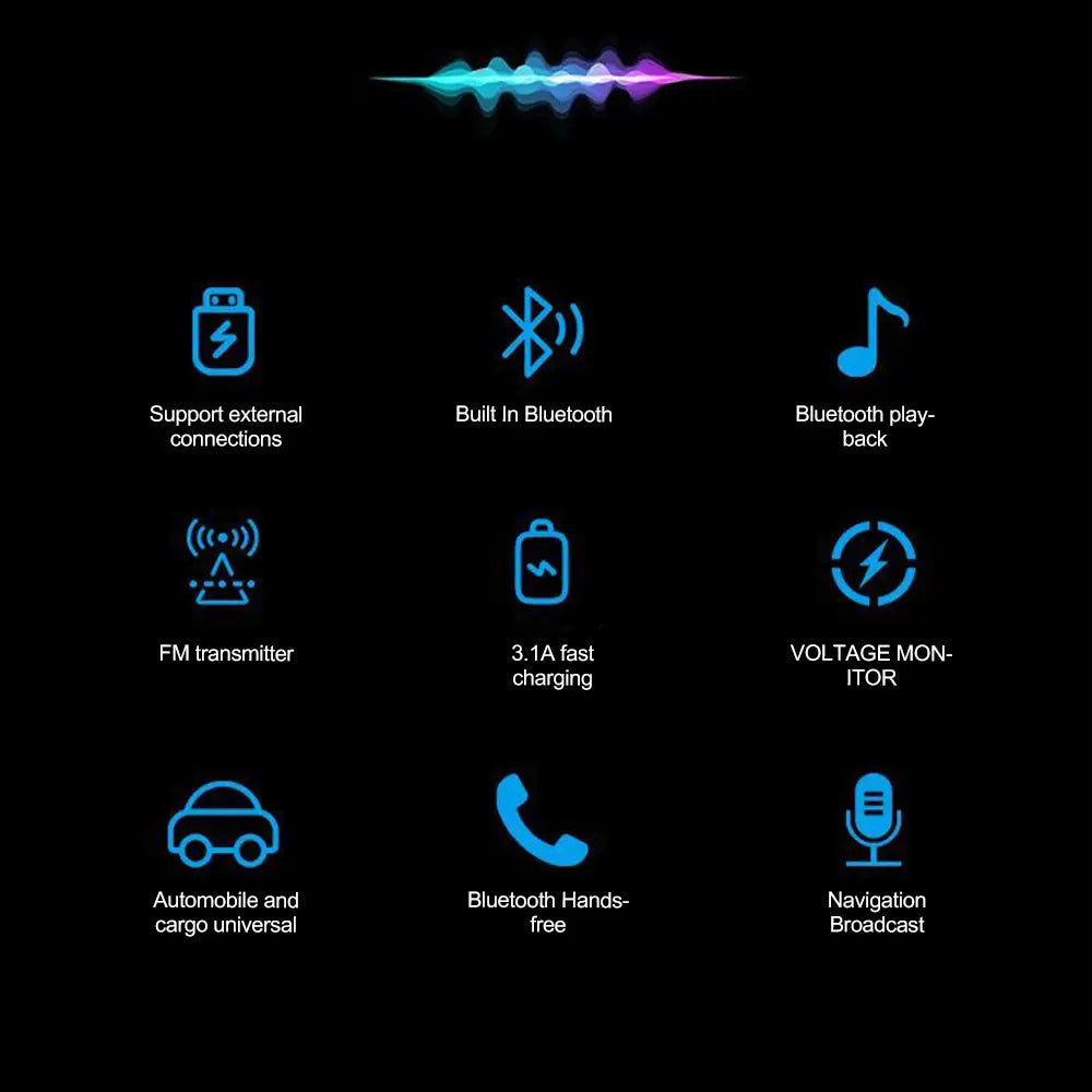 Bluetooth 5.0 FM Transmitter Handsfree Car AUX Radio Modulator MP3 Player 66W Dual PD Type-C USB Fast Charge With Volt display
