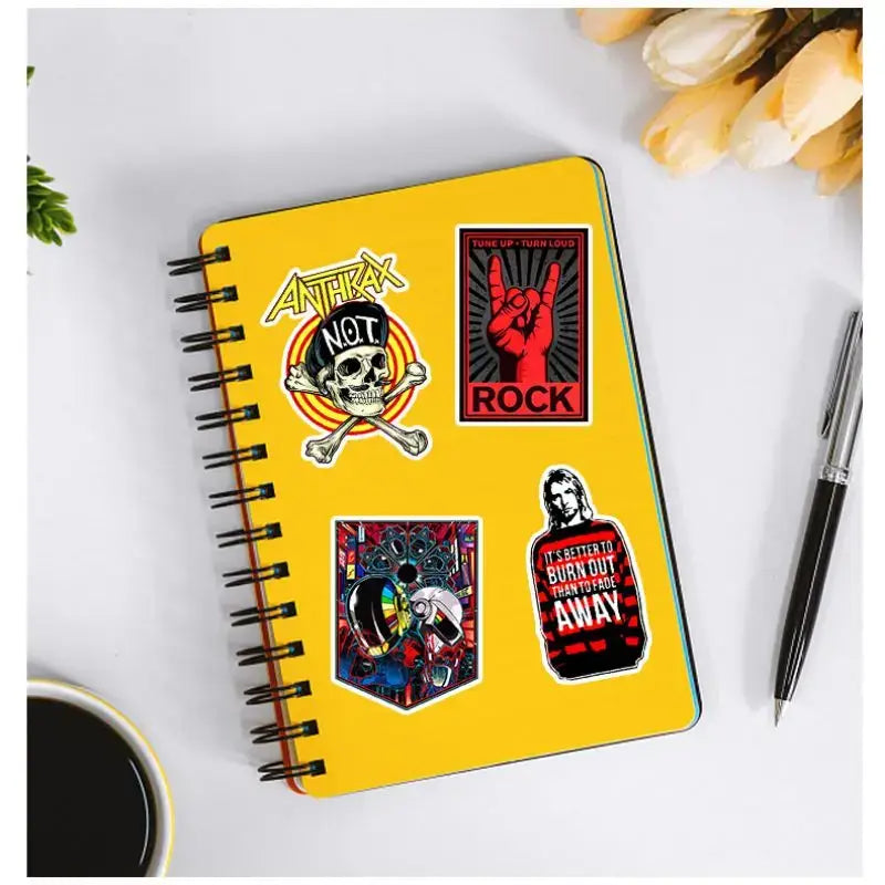 Rock Band Music Stickers Aesthetic for iPad Phone Guitar Motorcycle Skateboard Luggage Cup Fashion Art Decal Collection
