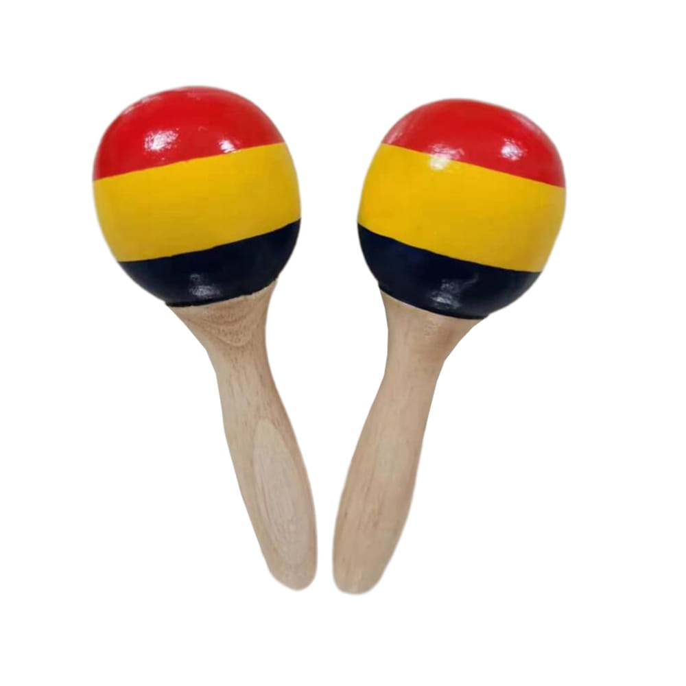 1 Pair Wooden Maracas Sand Hammer Rumba Shakers Rattles Sand Hammer Percussion Instrument Musical Toy for Kid Children Games