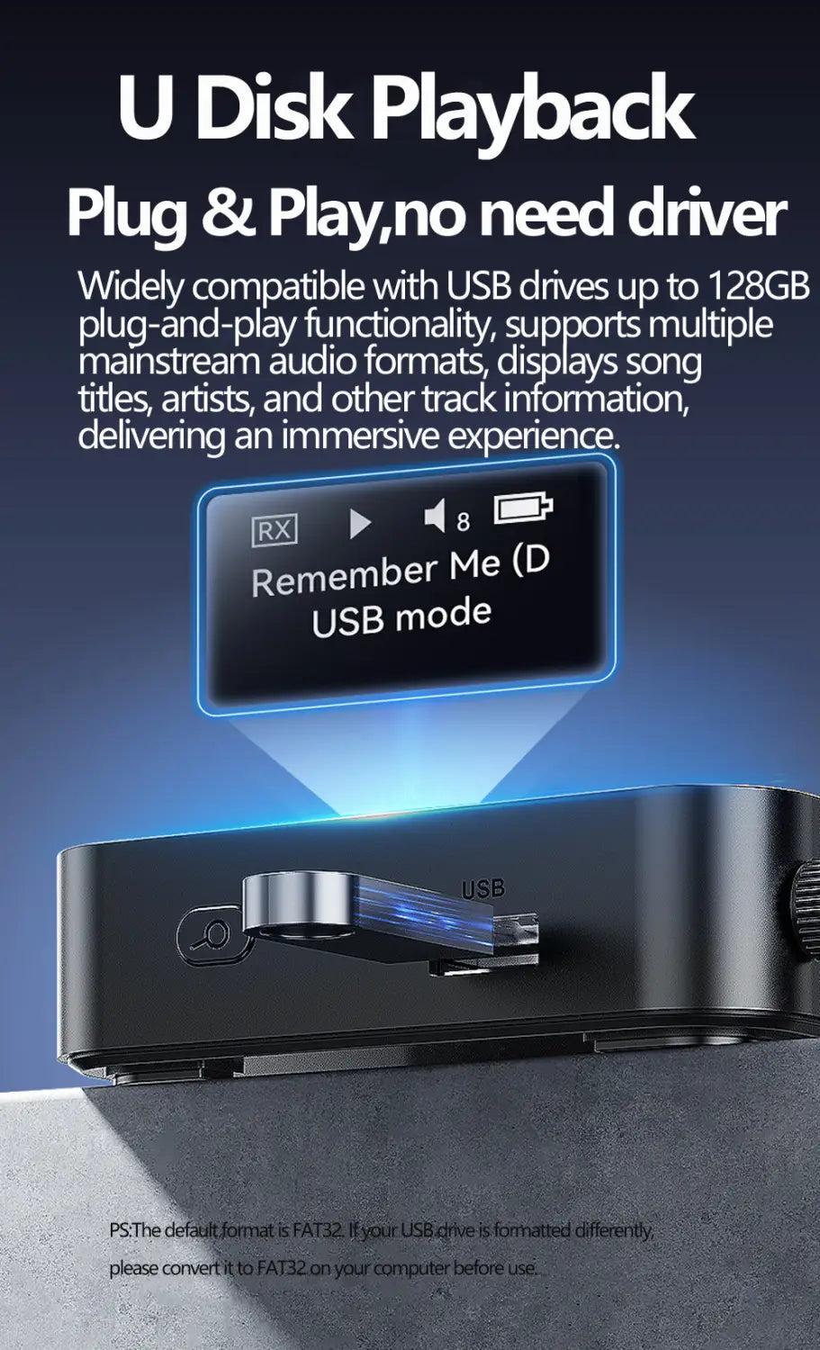 OLCD Bluetooth 6.0/5.2 Audio Receiver Transmitter AAC aptX-LL/AD/HD 3.5mm Aux Optical Wireless Stereo Music U Disk Player