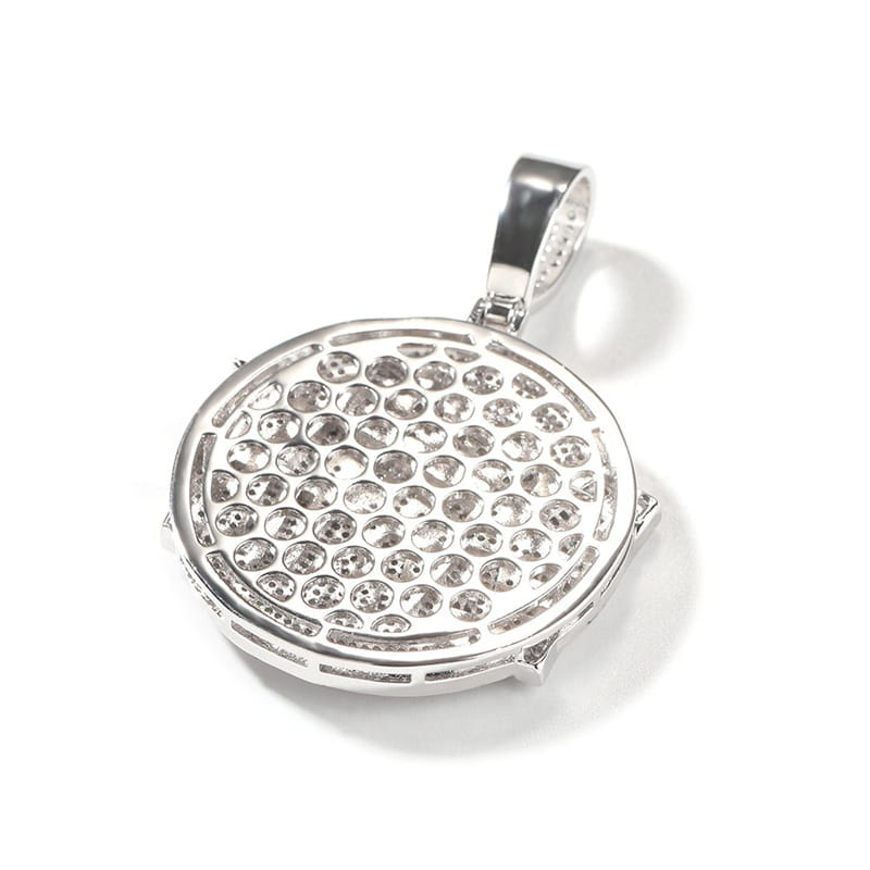 Hip Hop Round Coin Pave Crystal Money And Family Pendant With Iced Out Tennis Chain Necklace Choker For Men Rapper Jewelry