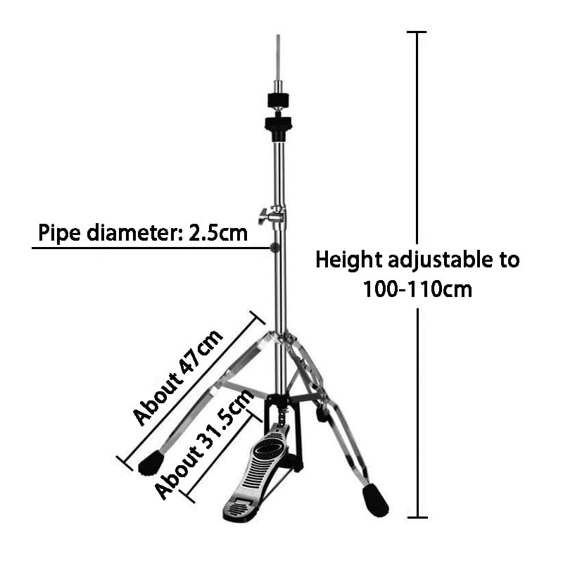 Metal Cymbal Stand 14 Inch Hi-Hat Triangle Support Bracket Height Adjustable Cymbals Rack Professional Jazz Drum Accessories