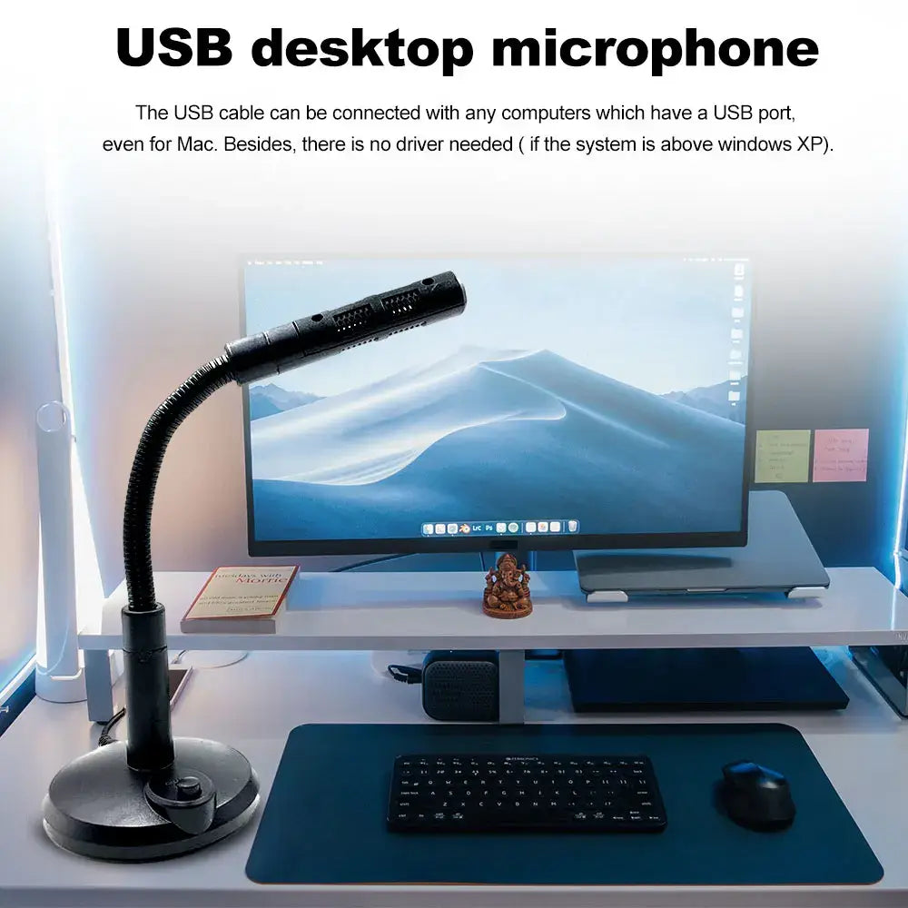USB Computer Microphone Noise-Cancelling Recording Desktop Mic for PC Laptop for Online Chatting Home Studio Podcasting Gaming