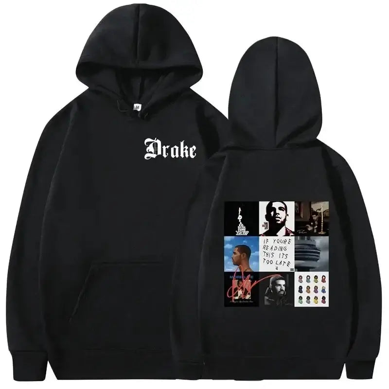 Rapper Drake Music Album Cover Graphic Hoodies Men’s Fashion Hip Hop Vintage Sweatshirts AutumnWinter Fleece Warm Pullovers Y2k