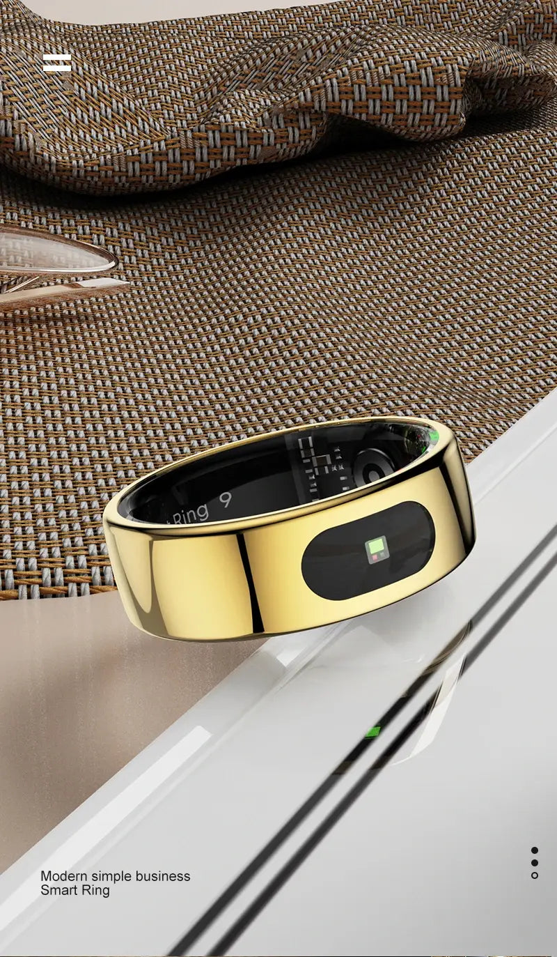Smart Ring Health and Sleep Tracker Heart Rate Blood Oxygen Monitor Body Temperature Music/Video/Camera Control 5ATM Waterproof