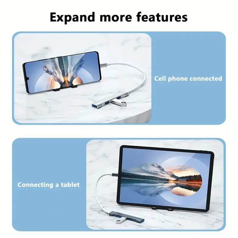 467 USB Dock Multi-Function Wire Divider High Speed Transmission One Drag Four Expanders for Mobile Phone Computer