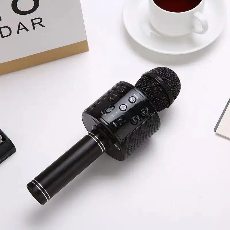 Wireless Bluetooth Karaoke Microphone Speaker 5 in 1 Handheld Rechargeable Microphone for Home Party Singing Meeting