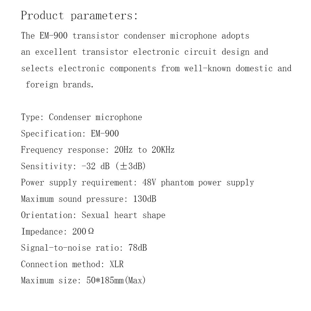 The New EXD EM900 professional condenser microphone is used in studios/recording studios/sound card live streaming /tiktok