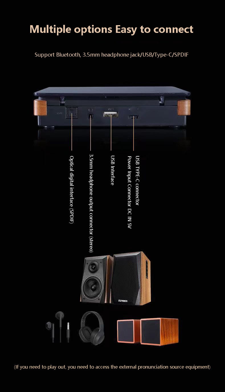 Wooden HIFI CD Player Bluetooth 5.1 Digital Optical Output USB Lossless Playback Wooden CD Music Player Infrared Remote Control