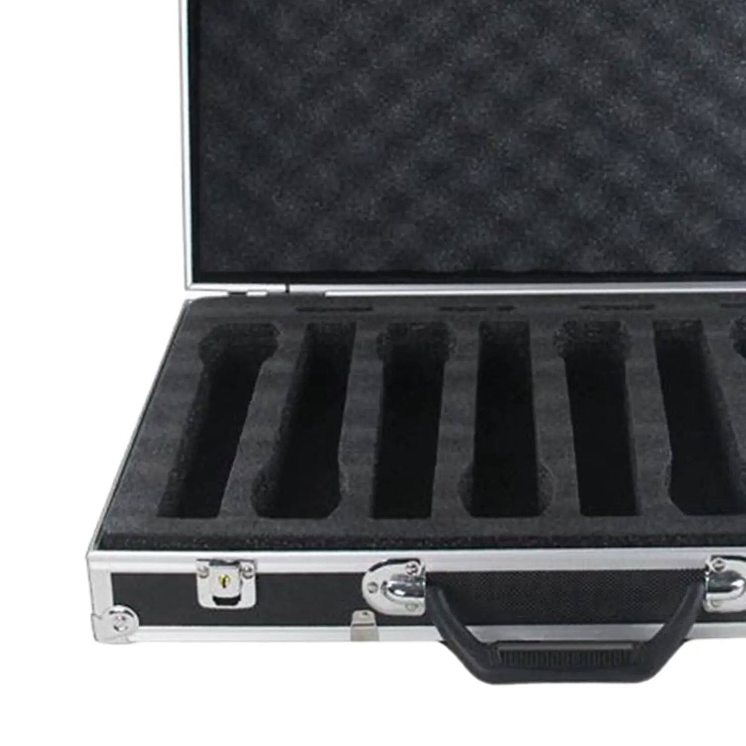Microphone Case Studio with Sponge Lining Impact Resistant Instrument Box Singing Professional Hard Shell Mic Case for 4/8 Mics