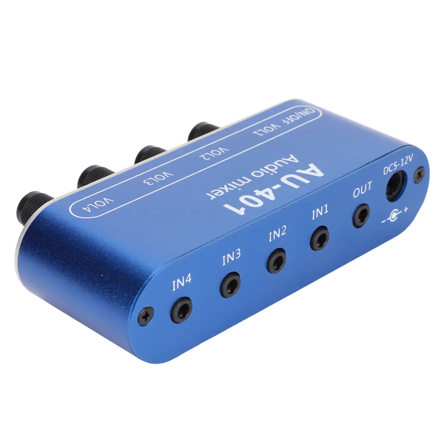 Mini Stereo Mixer 4 in 1 Out Volume Adjustment 3.5mm Sound Selector Amplifier DC 5V-12V For PC Laptop Headphone