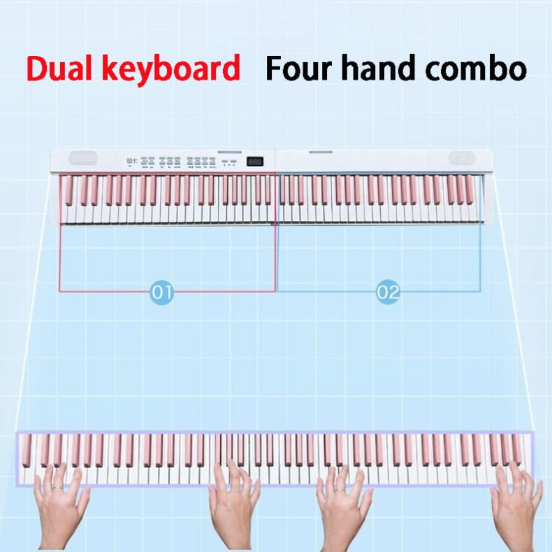 Foldable Piano 88 Keys Midi Bluetooth Adult Electronic Piano Beginners Musical Electric Organ Professional Controller Keyboard