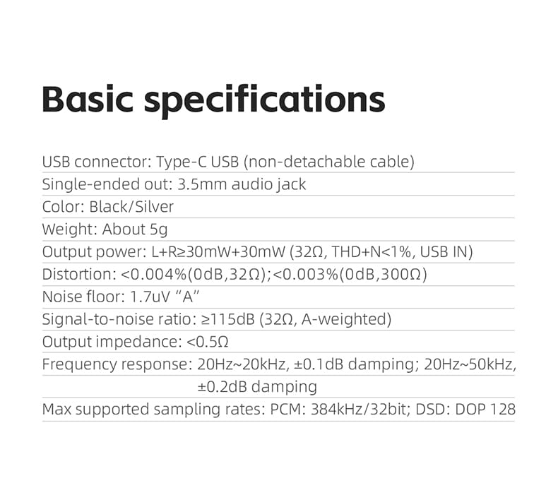 FiiO JA11 USB Type C to 3.5mm Earphone/Headphone Adapter USB C Cable USB C to 3.5 Audio Aux Cable For IOS Android