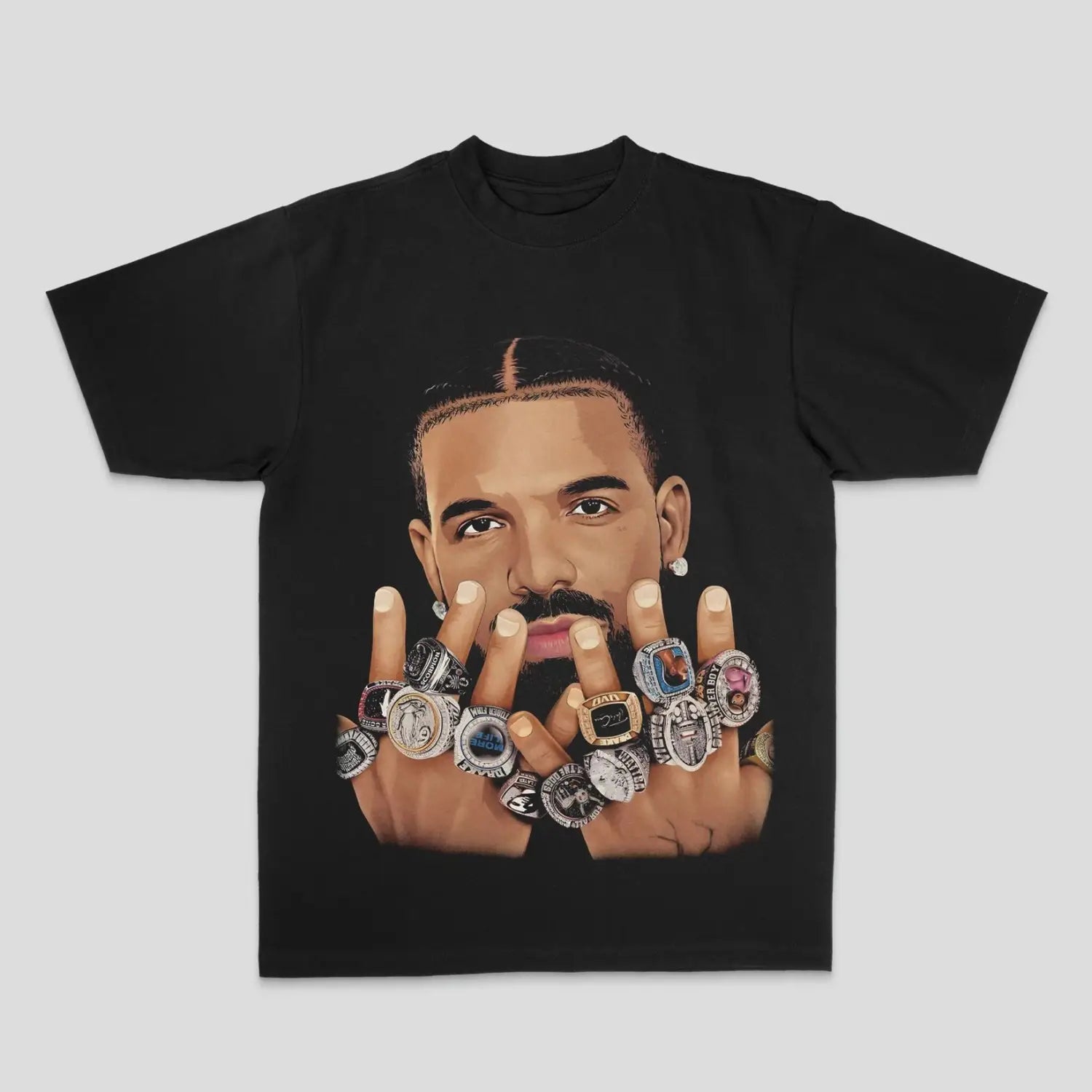 Hip-hop and Rap Top European and American Drake Male Duck Rock High Street Sports Casual Men’s and Women’s T-shirt Couple