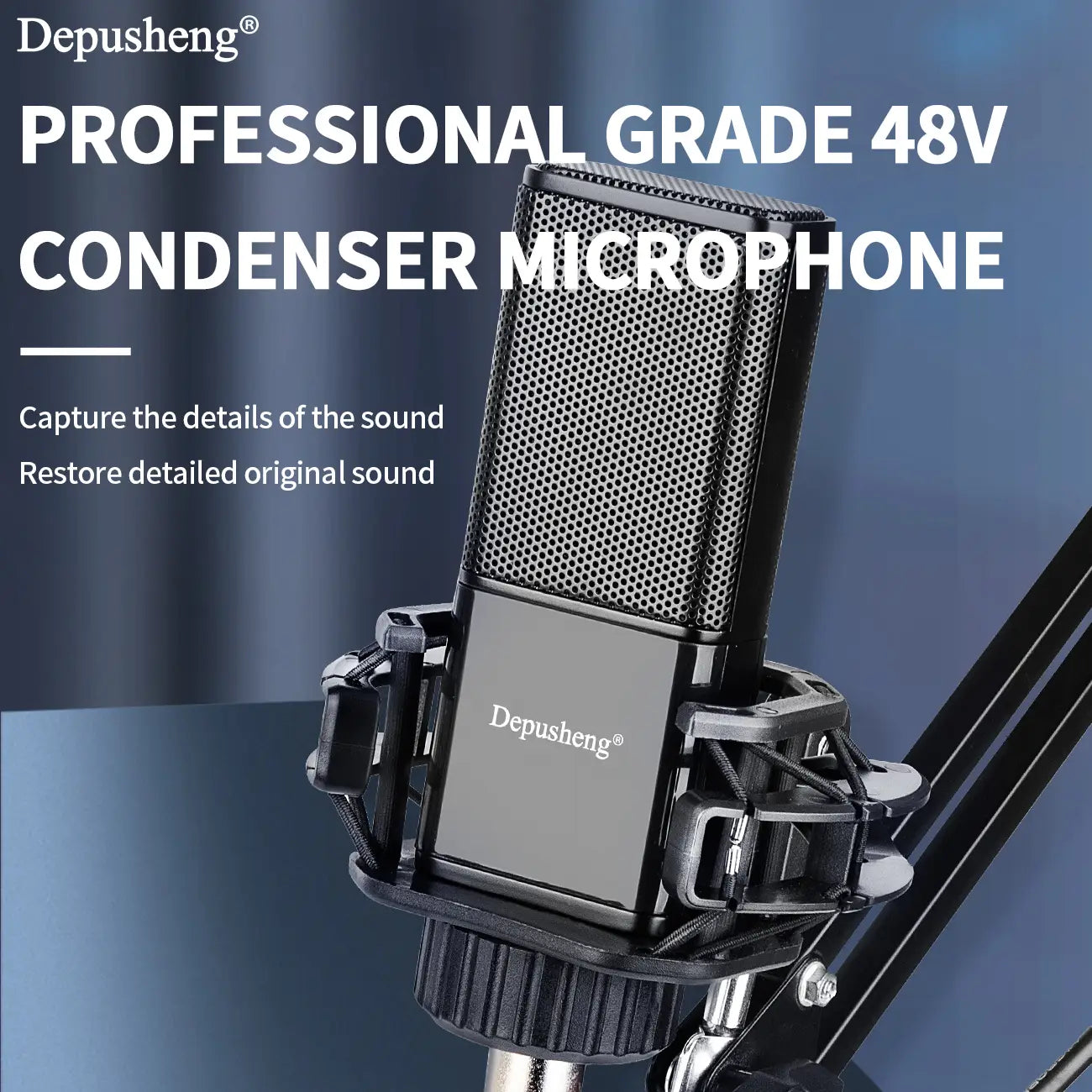 Professional Studio Condenser Microphone USB Audio Interface Sound Card Bundle Kit Podcast Equipment Set Recording Mic