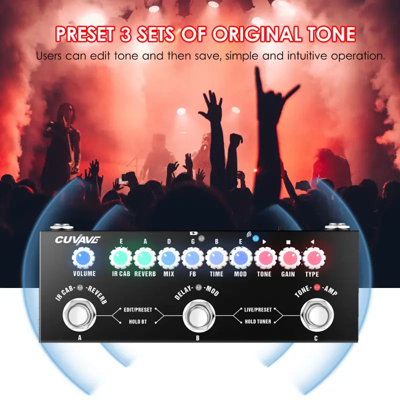 CUVAVE CUBE BABY Multifunctional Electric Guitar Combined Effect Pedal with Wireless Music Playback Phone Recording Audio