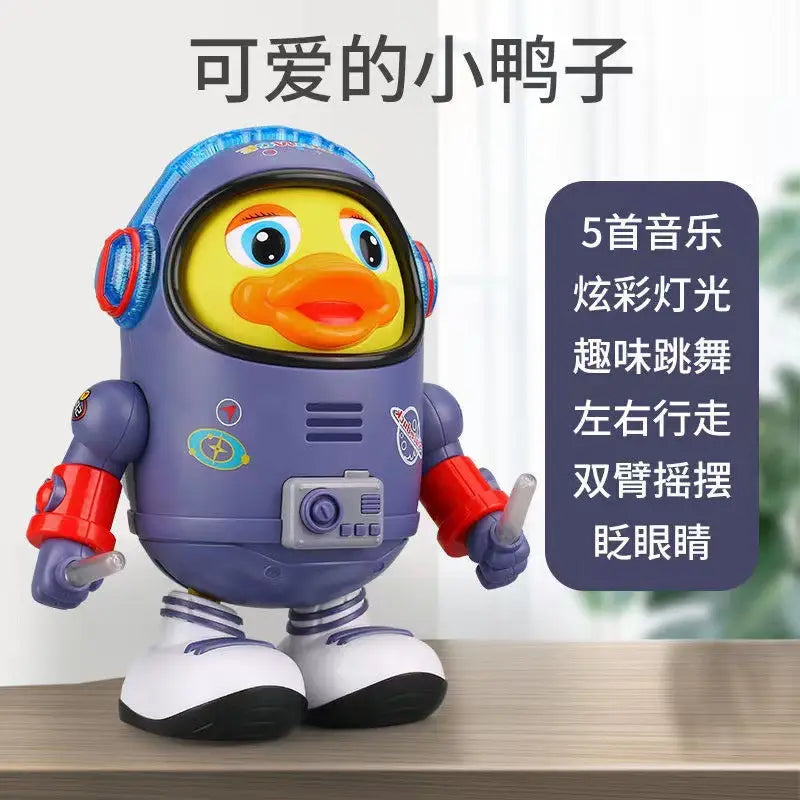 Cartoon Space Duck Dancing Astronaut Electric Dancing Colorful Flashing And Sound Musical Interactive Educational Toys Kids Gift