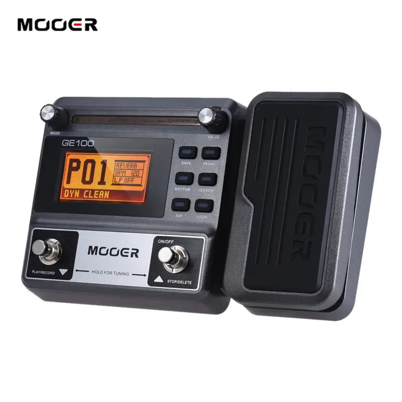 MOOER GE100 Guitar Multi-effects Processor Effect Pedal with Loop Record Tuning Tap Tempo Rhythm Scale & Chord Lesson Function