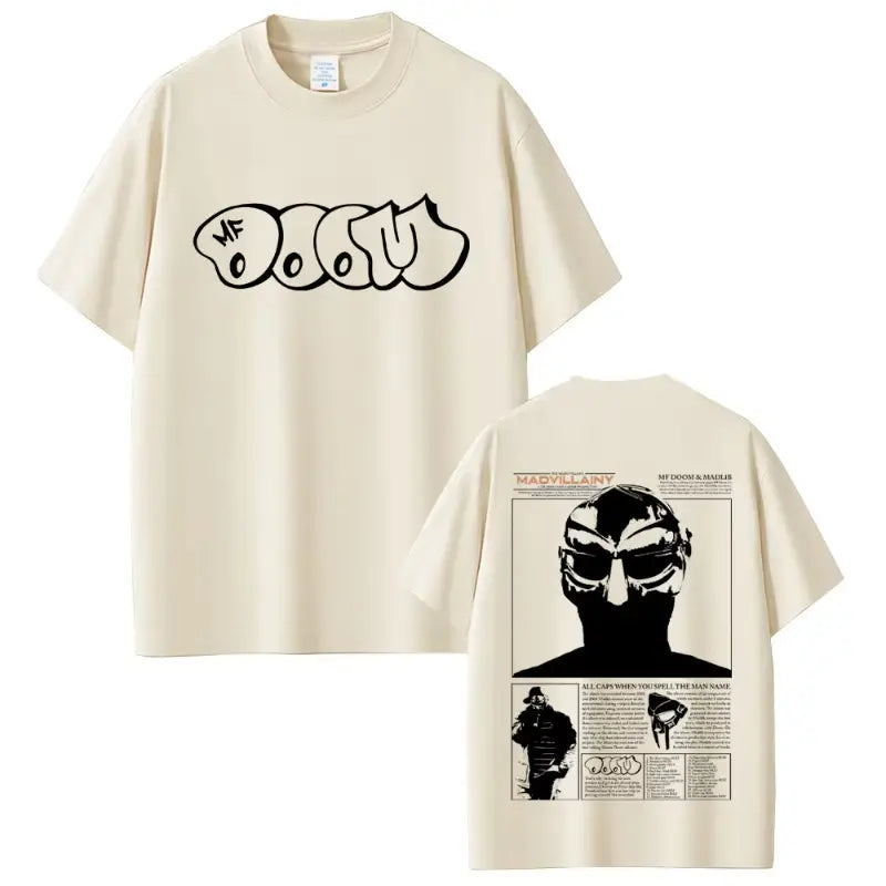 Rapper Mf Doom Album Madvillainy Graphic T-shirt Men Women Hip Hop Fashion Vintage T-shirts Male Casual Cotton Oversized T Shirt