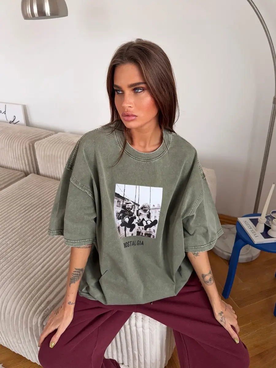 Sumuyoo 100% Cotton Women’s Retro Printed T-shirt Men Vintage Short-sleeve Wax printing T Shirts Fashion Hip Hop Loose Tees