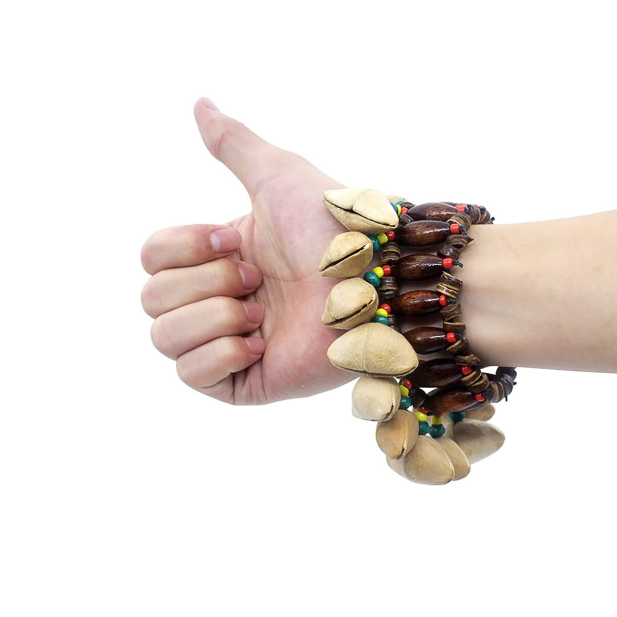 Miwayer African Nut Shell Hand Bell Bracelet Tribal Style/for Djembe African Drum Conga Percussion Musical Instrument Gifts Toys