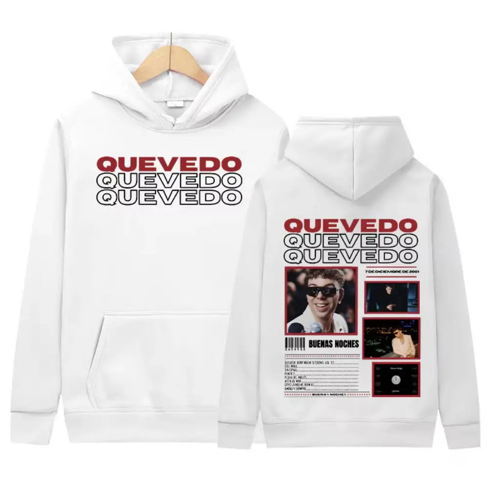 Rapper QUEVEDO Tour 2026 New Album Hoodie Men Women Retro Harajuku Fashion Sweatshirt Hip Hop Fashion Pullover Hoodie Streetwear