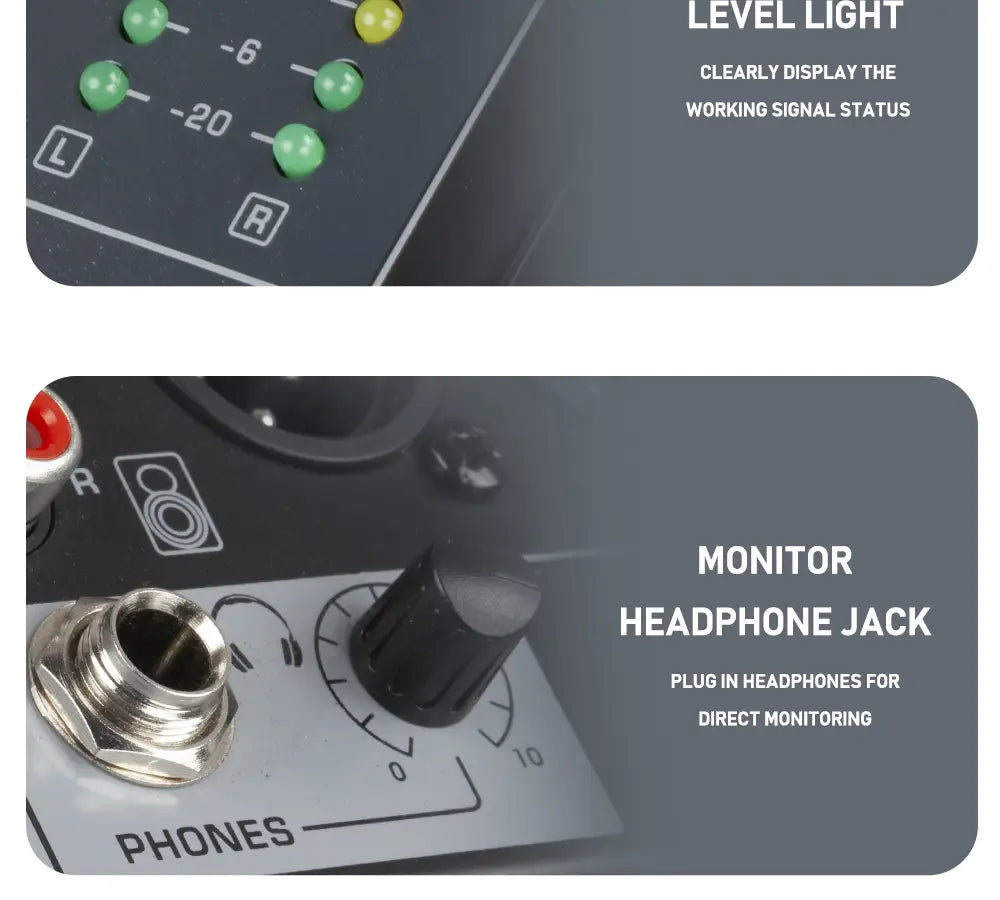 Professional DJ Party High Quality Music Recording Singing 6 Channel Audio Mixer Console
