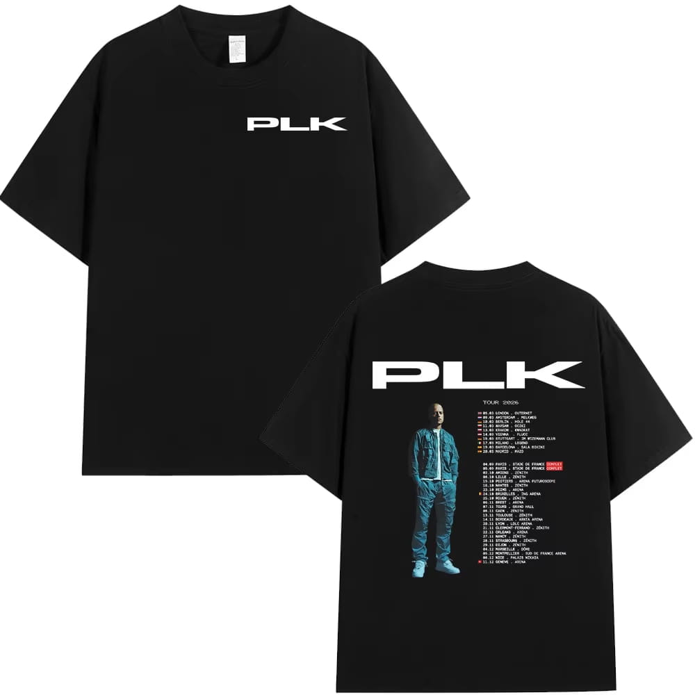 Rapper PLK portrait graphics 100% Cotton music Tshirt Men 2026 New Summer Hip hop unisex ventilate Short sleeve shirt fan gifts