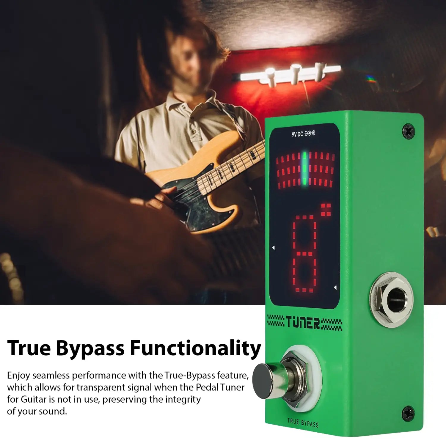 M-VAVE Guitar Effects Pedal Tuner with True-Bypass High Precision Tuning System HD Display Auto Mute Output Guitar Accessories