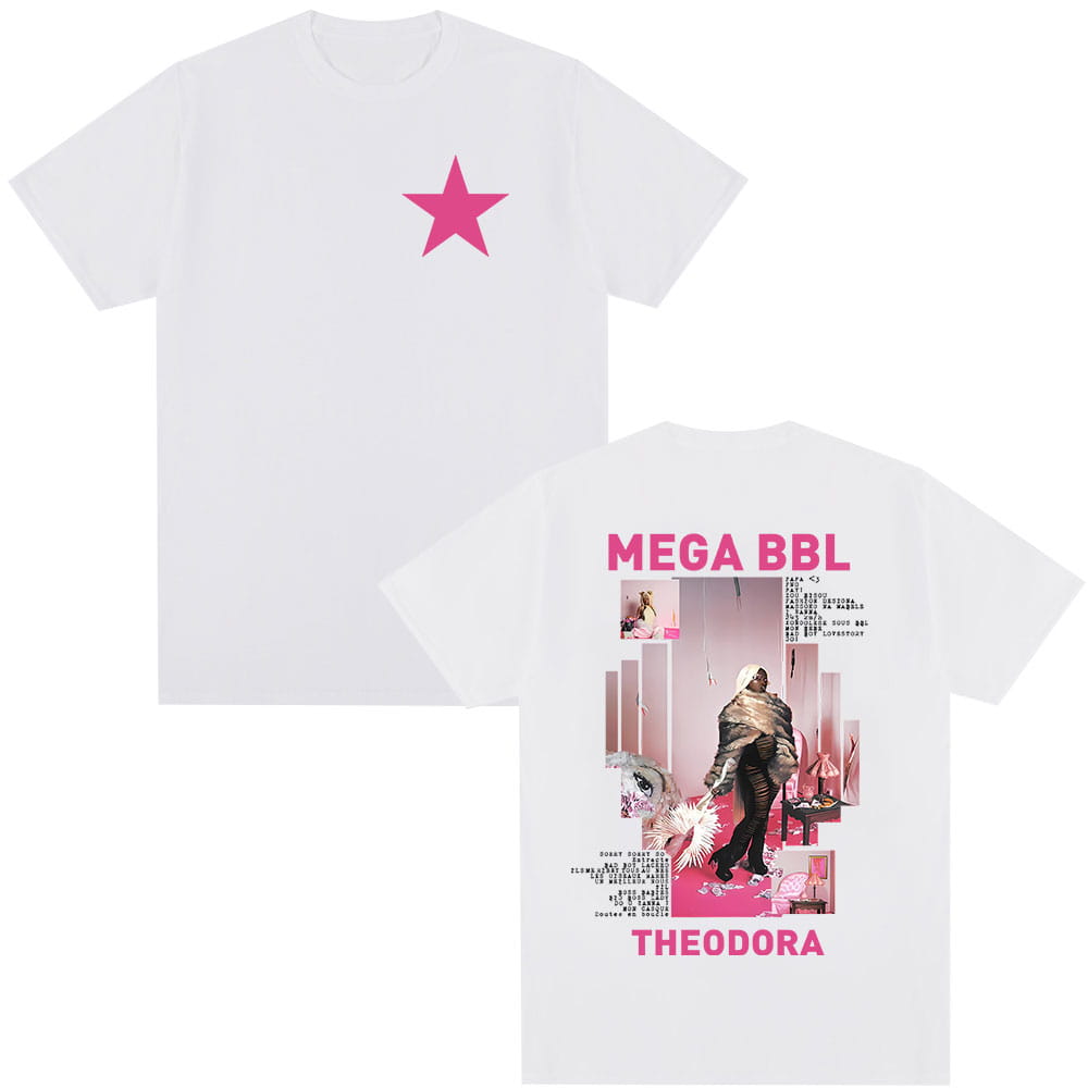 Rapper Theodora Mega Bbl Album T-shirt Men Women Hip Hop Fashion T Shirt Casual Cotton Loose Short Sleeves T-shirts Streetwear