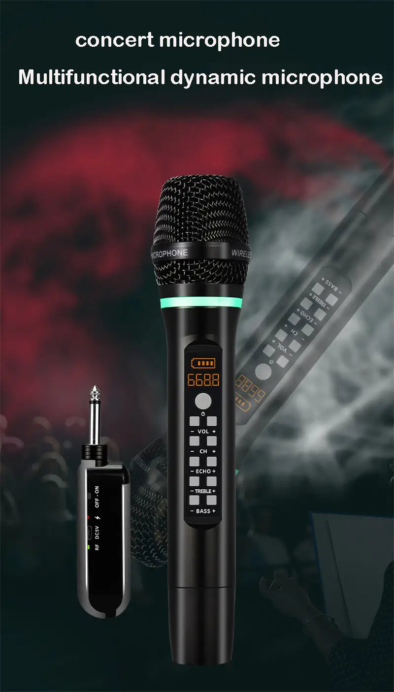 Professional UHF Wireless Microphone Handheld Bluetooth Karaoke Microphone Recording Studio Home Party Singing for Car Speaker
