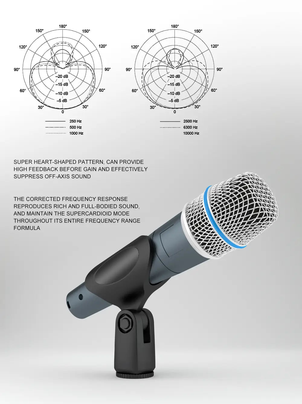 BETA 57A Kick Drum Microphone Super cardioid Dynamic Karaoke Mic With High Output Steel Mesh Grille