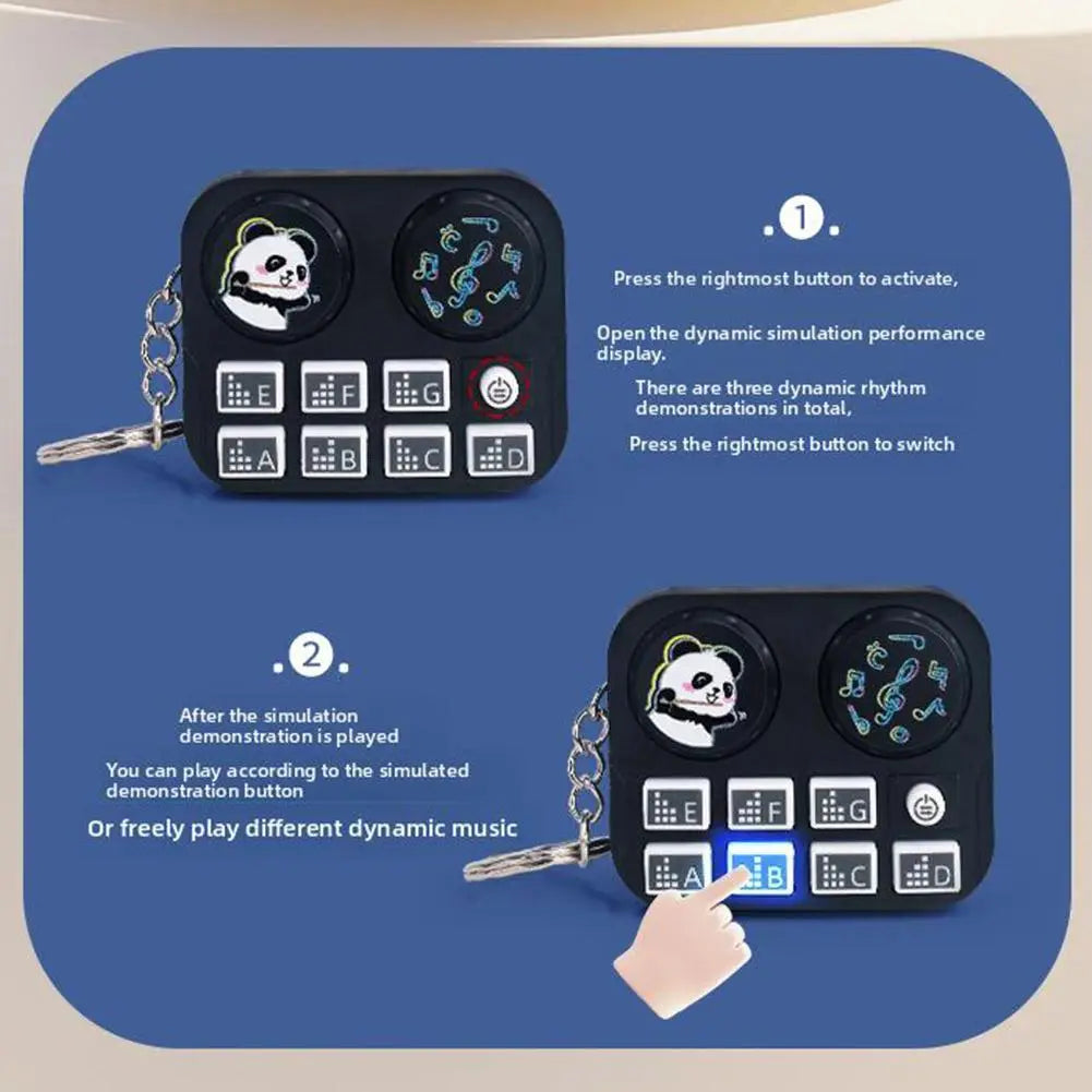 1pc Mini Music DJ Disc Player Keychain Musical Instrument Sound Button Toy Games Children’s Educational Toy Bag Pendant Keychain
