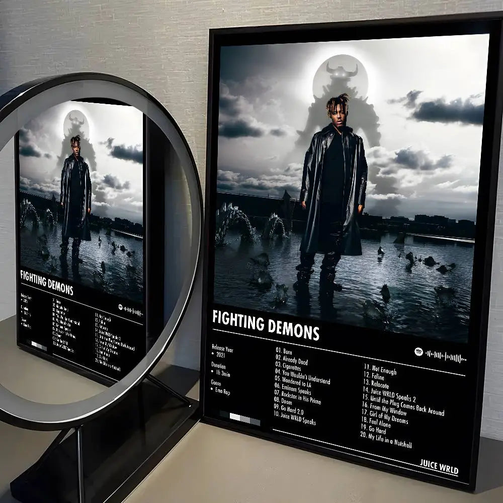 J-Juice WRLD Hip Hop Rap Singer Music Album Poster Painting Stickers Dorm Living Room Wall Decoration Gift Home Art Aesthetic