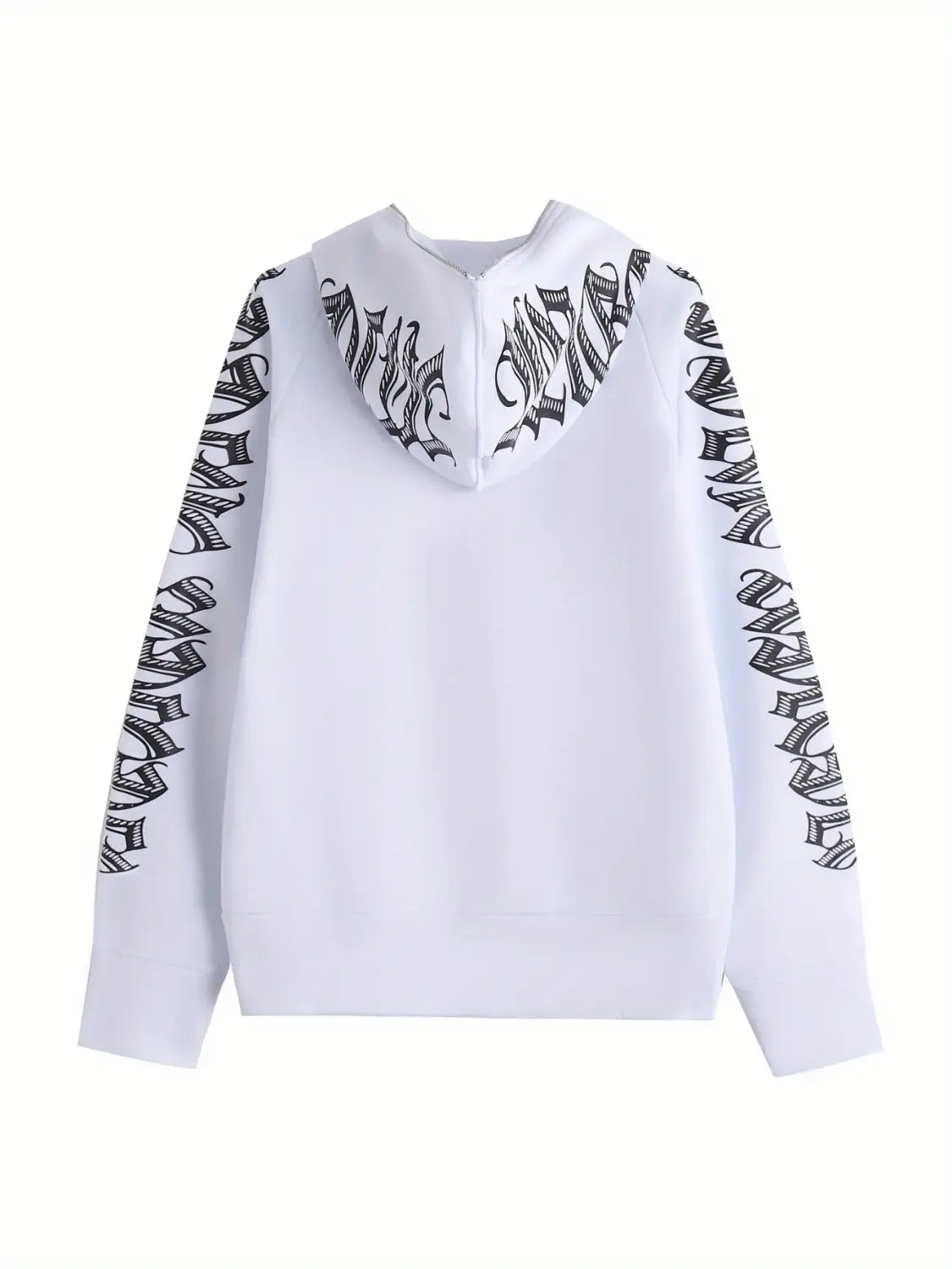 Letter Print Long Sleeve Zip Up Hoodies Cyber Y2K Gothic Punk Sweatshirt Women’s Clothing