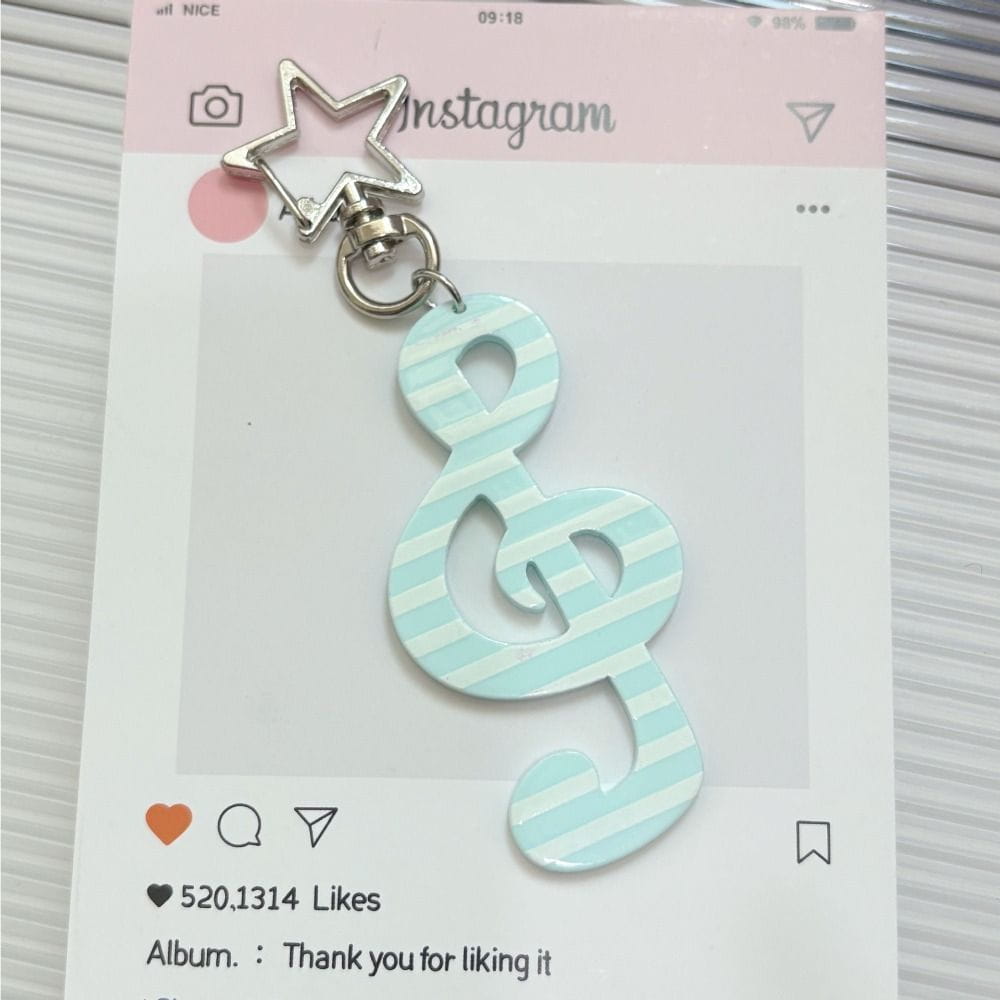 Fashion Cartoon Acrylic Keychain Sweet Shaped Illustration Musical Note Keychain Kawaii INS Bag Charms