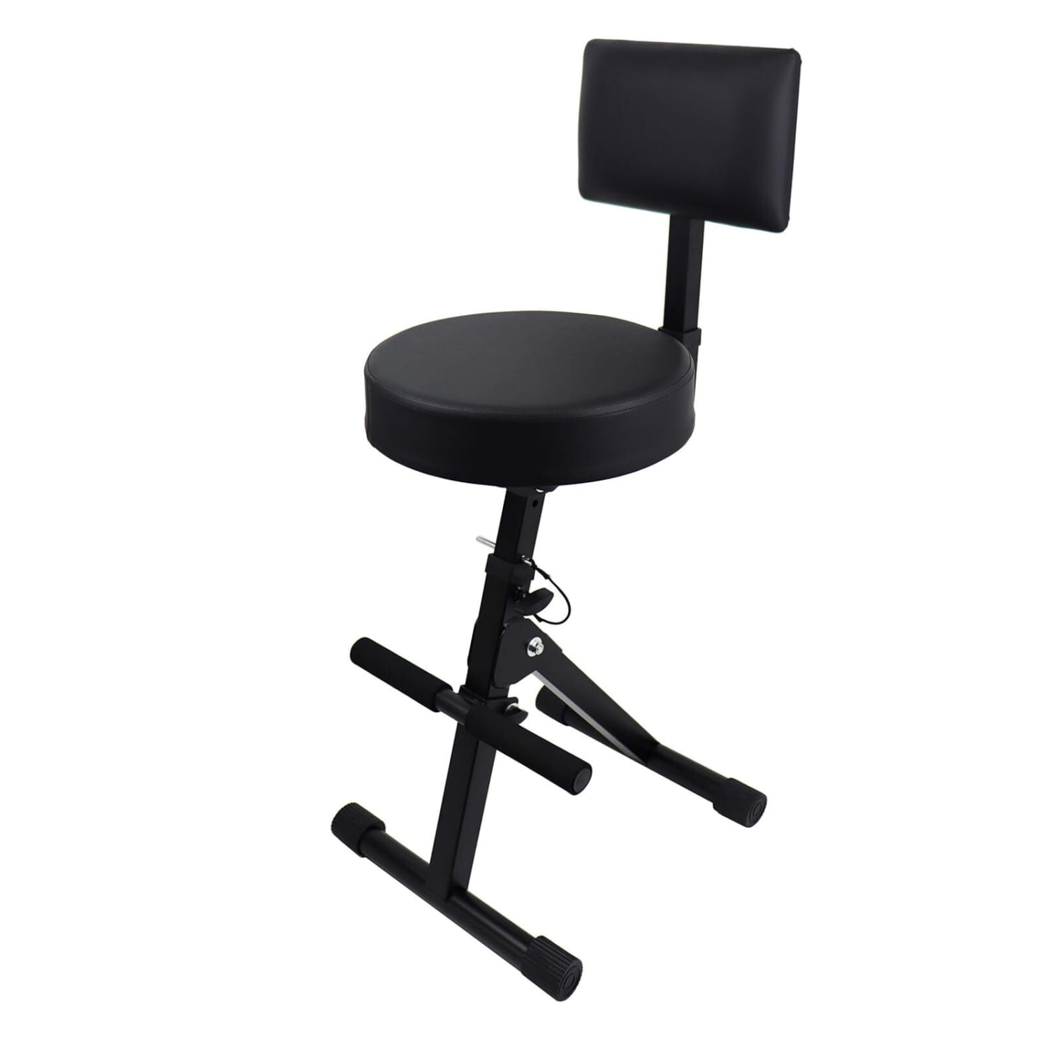 Guitar Stool with Backrest Musician Chair Portable Padded Seat Folding Musician Stool Adjustable Stool for Guitarist Adults Kids