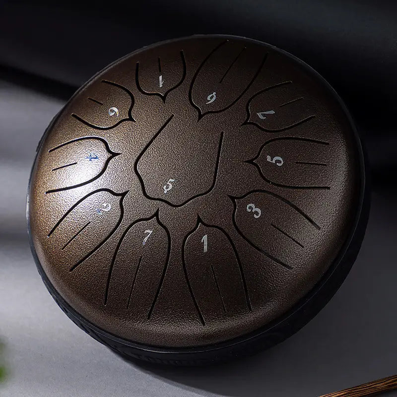 HLURU Glucophone Steel Tongue Drum 6 Inch 11 Notes D Tone Ethereal Drum Music Drum Yoga Meditation Percussion instrument