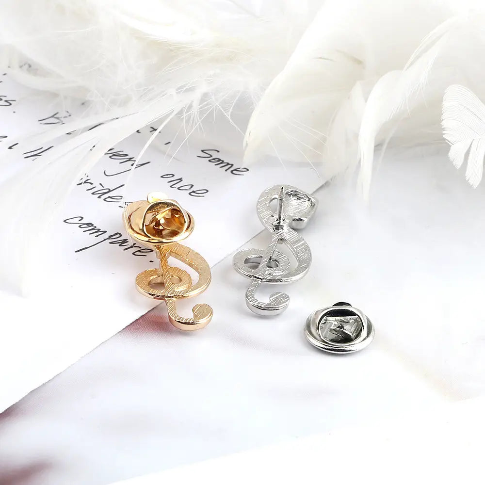 Elegant Microphone Music Note Brooch Club Badge for Women Men Fashion Band Souvenir Jewelry Accessories Gifts