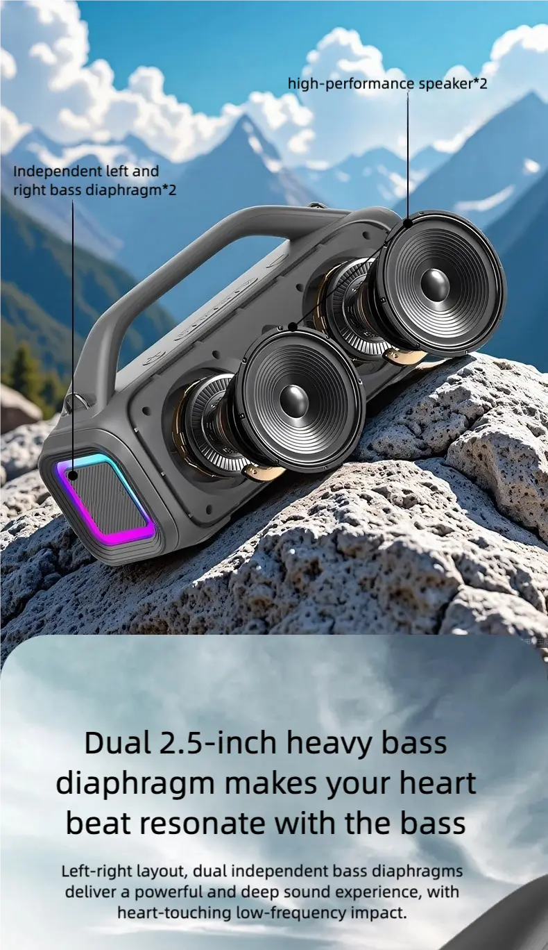Karaoke Machine for Adults Portable Bluetooth Speaker with 2 Wireless Microphones Portable PA System with Disco Lights