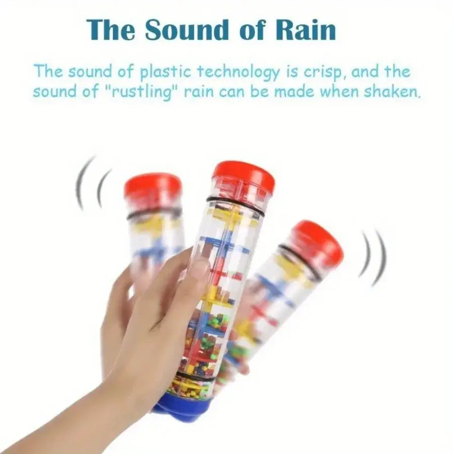 1Pc Rainmaker Musical Toy Rain Stick Bell Hand Shaking Toy Montessori Sensory Toy Educational Baby Instrument Toy