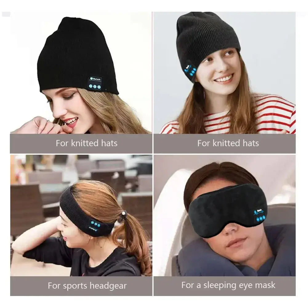 Music Beanie With Light Wireless 5.3 Stereo Bluetooth Hat Movement Module Headphones USB Rechargeable Caps Unique Tech Gifts