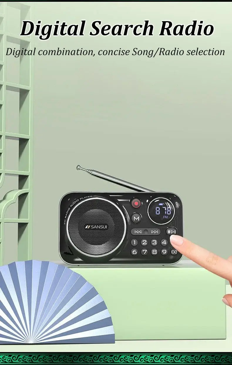 New Mini Radio Speakers Outdoor Portable Soundbox Multi-function Wireless Bluetooth Speaker As a Gift for the Elderly FM TF USB