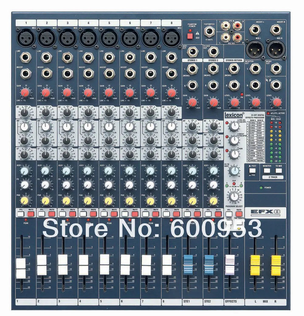 Professional EFX8 8 Channel Karaoke Microphone Sound Mixer Mixing Console Processor