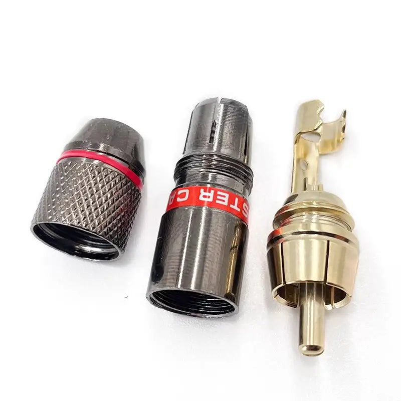 2/4/8PCS Musical Sound RCA Connector Plug HiFi 24K Gold Plated RCA Plug Jack Adapter for 6mm Audio and Video Speaker Cable
