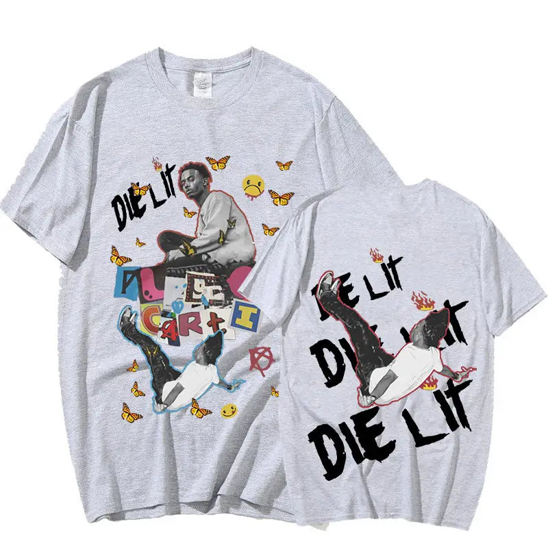 Rapper Playboi Carti T-shirt Graphic Music Album Die Lit Short Sleeve T-shirts Aesthetic Hip Hop Oversized T Shirt Streetwear