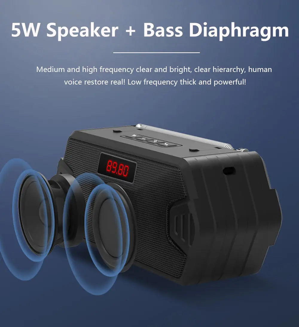 Bass Hifi Outdoor Portable Aux Wireless Bluetooth Speaker Radio FM Receiver Music Sound Box Subwoofer Mp3 Altavoces Bocina Audio