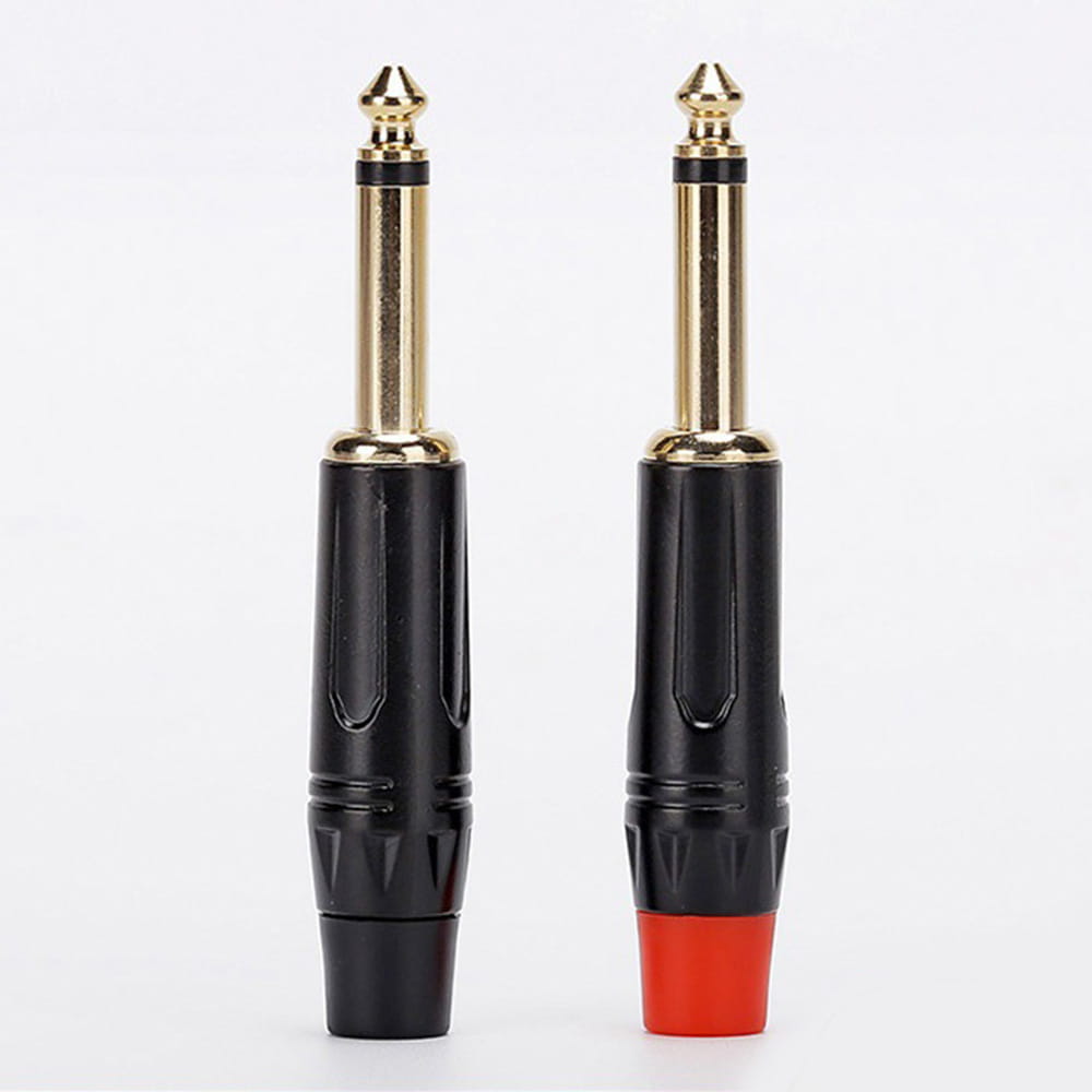 Musical Sound 6.35mm Audio 1/4’’ TS Plug 4 Pieces /Lot Mono Male Solder Jack Connector for Speaker/Guitar/Microphone Cables